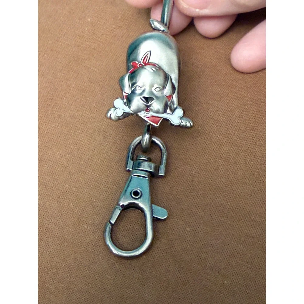 Alexx Inc Finders Key Purse Hook Dog Bone Silver Red Enamel Bag Accessory Puppy